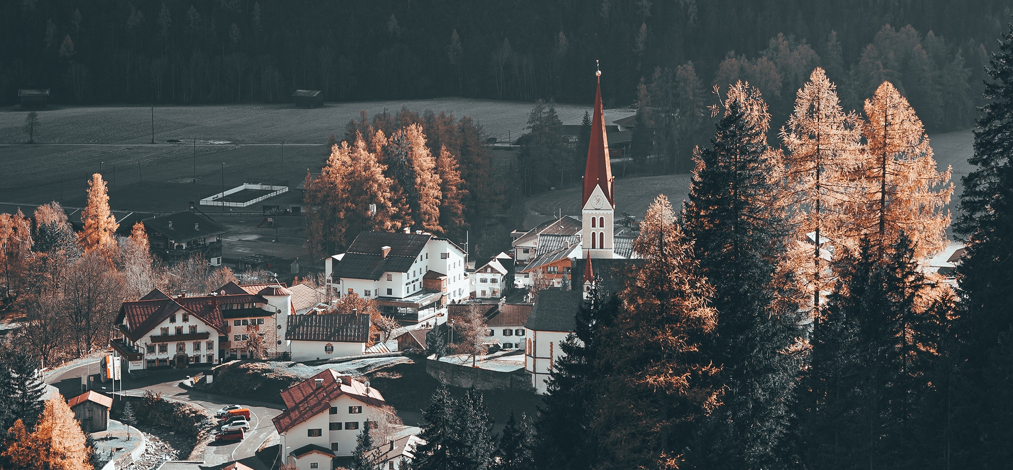 Blick auf das Dorf Holzgau